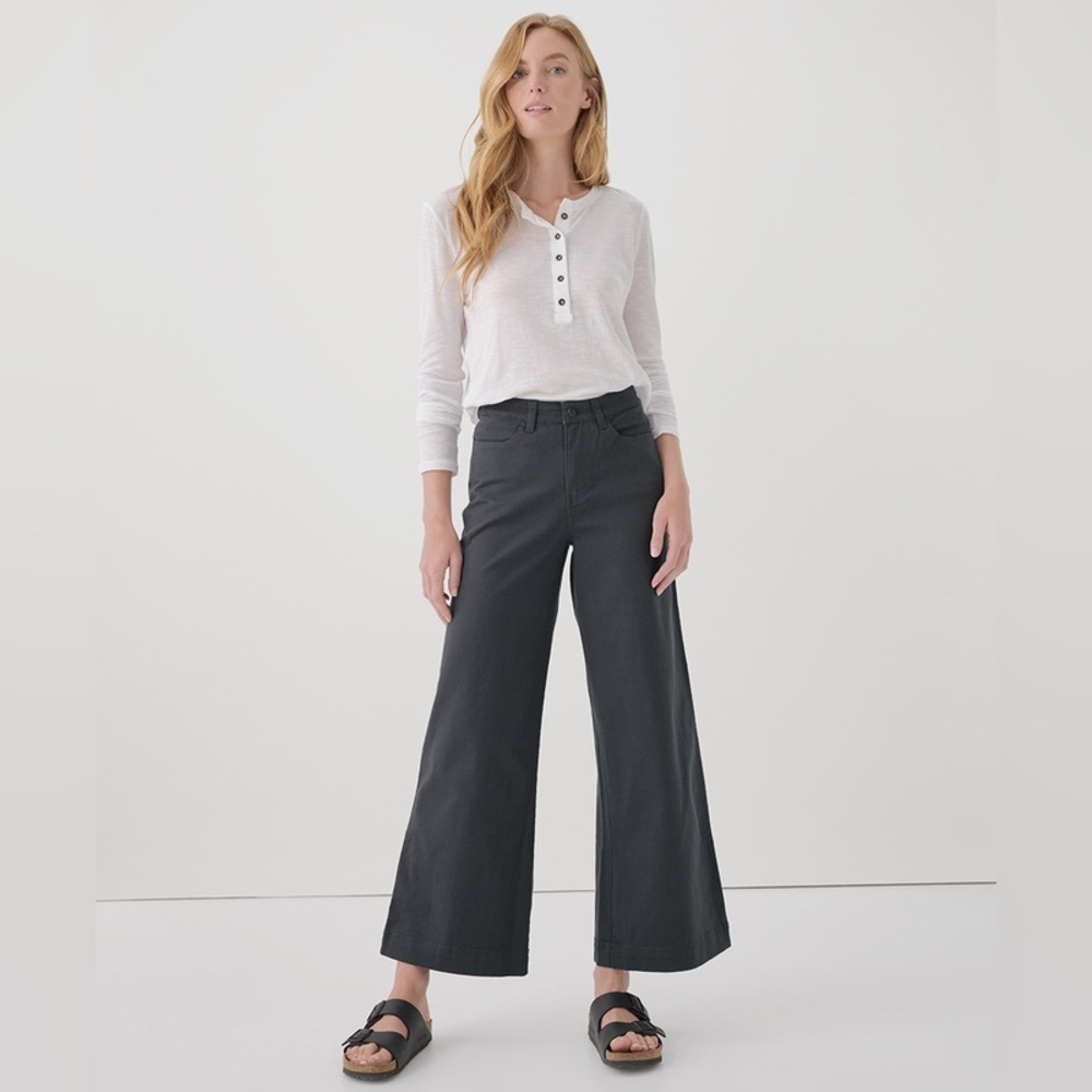 NWT✨ Pact Organic Stretch Twill Denim Wide Leg Pant - Picture 7 of 12
